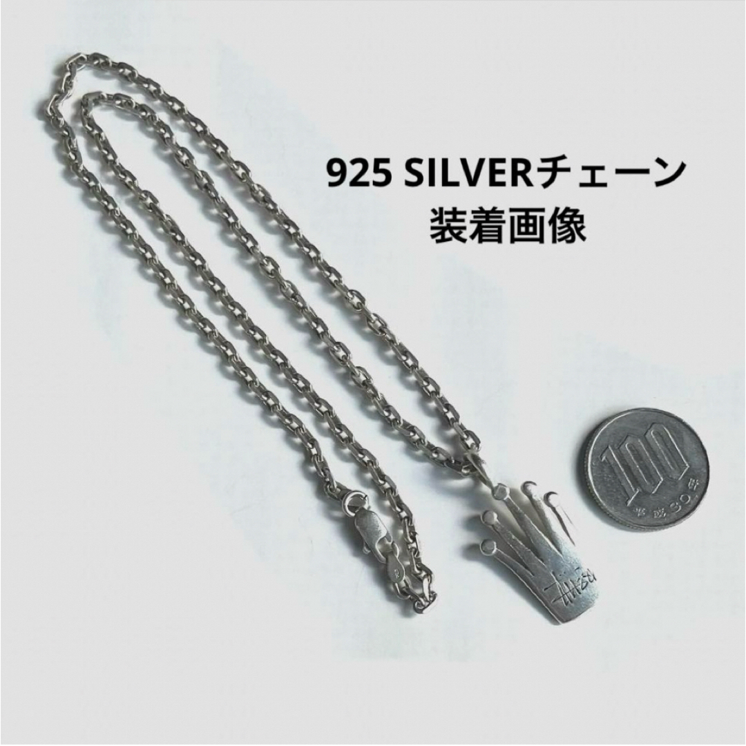STUSSY - STUSSYステューシー クラウン ネックレス 純正チェーンと925