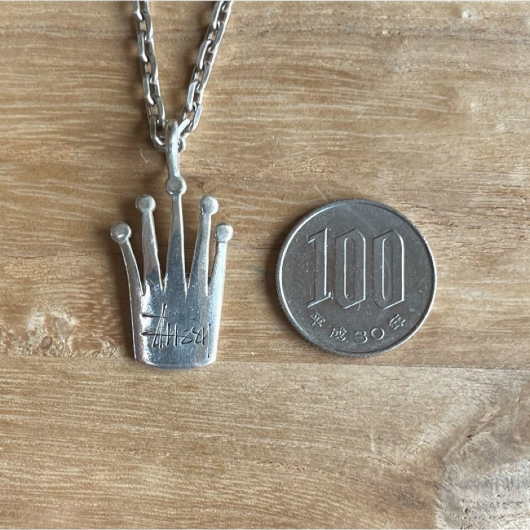 STUSSY - STUSSYステューシー クラウン ネックレス 純正チェーンと925