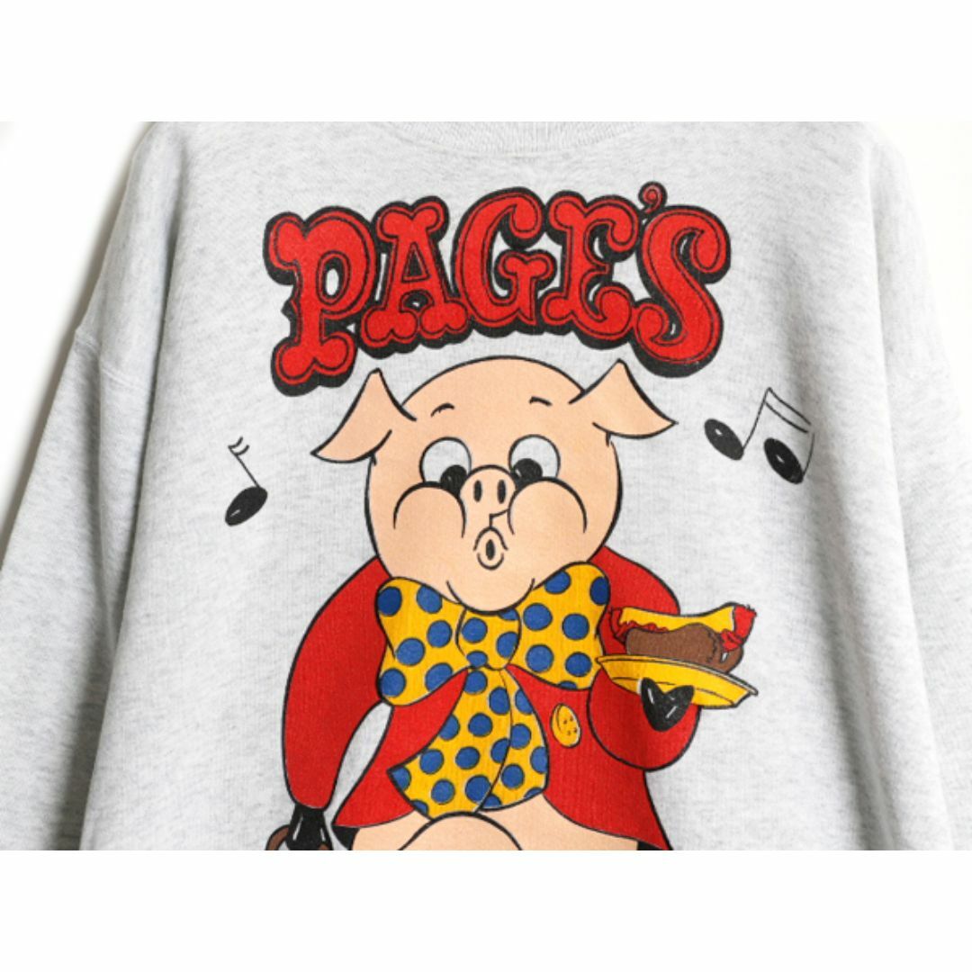 90s USA製 企業 ブタ キャラクター イラスト プリント スウェット