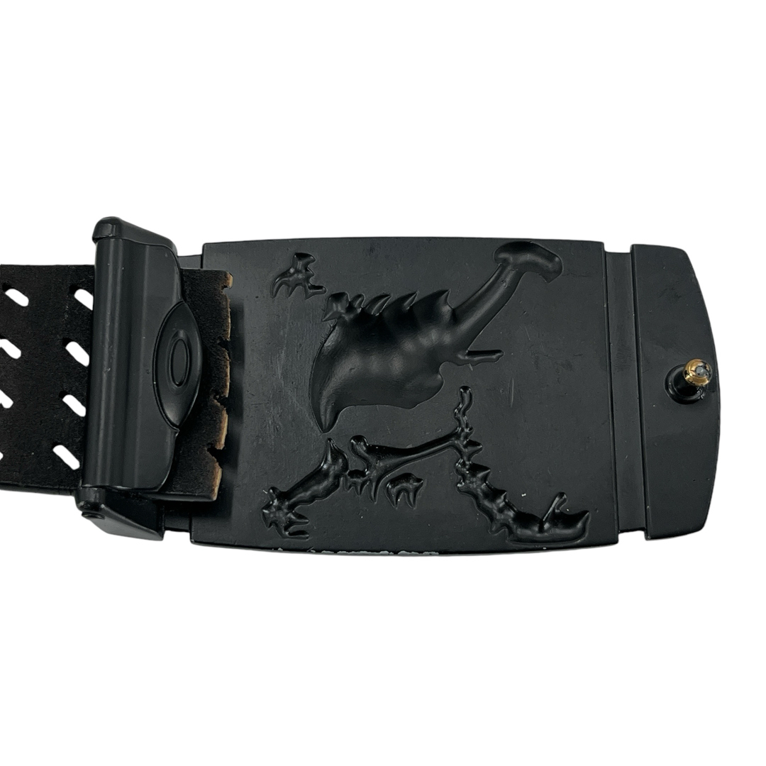 Oakley - y2k 00s オークリー ベルト スカル バックル パンチング 黒