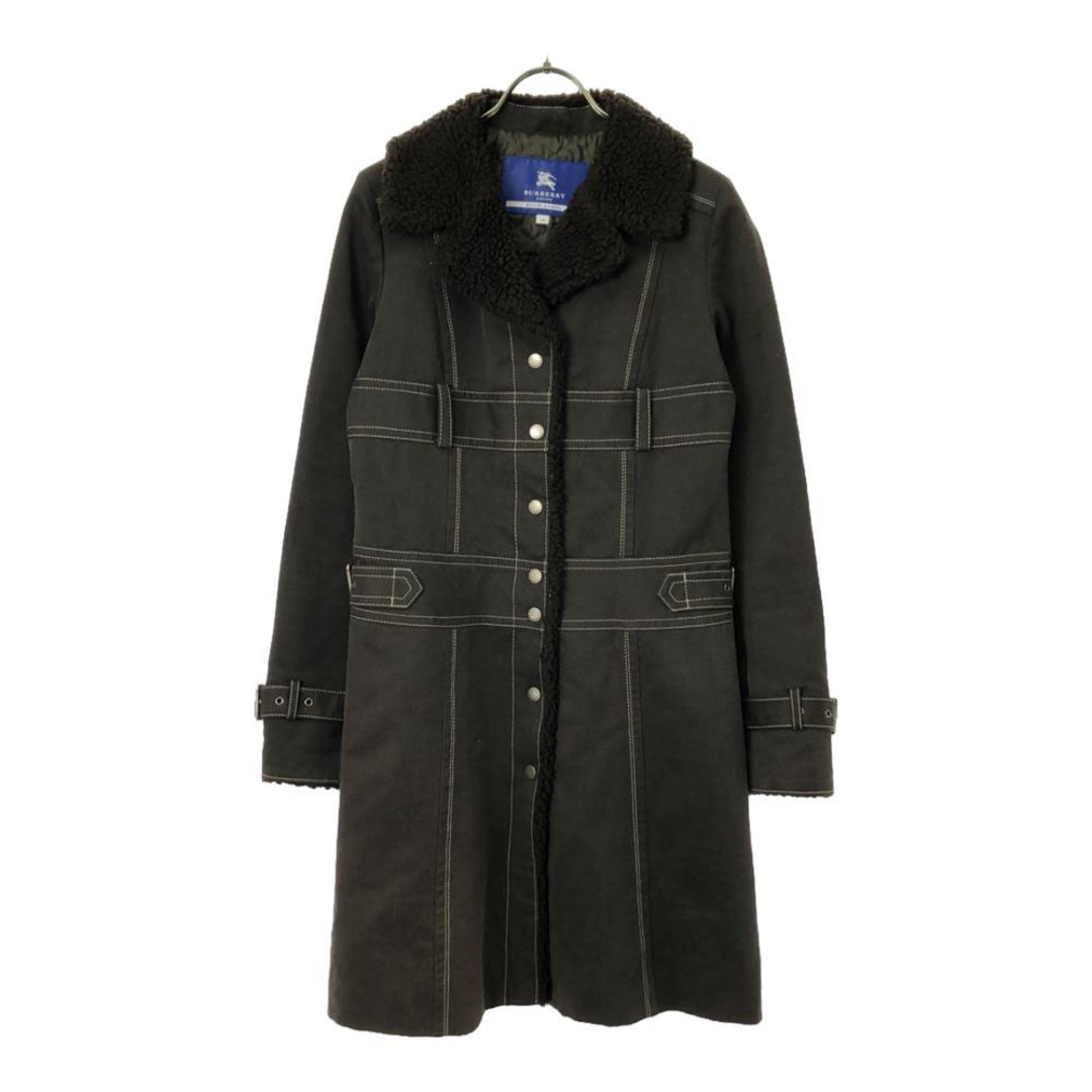 バーバリー ブルーレーベル 襟ボア コート 38 ブラウン系 BURBERRY