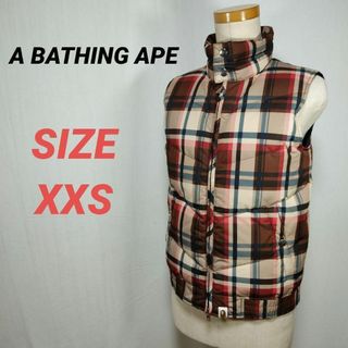 A BATHING APE - A BATHING APE エイプ ダウンベスト チェック柄