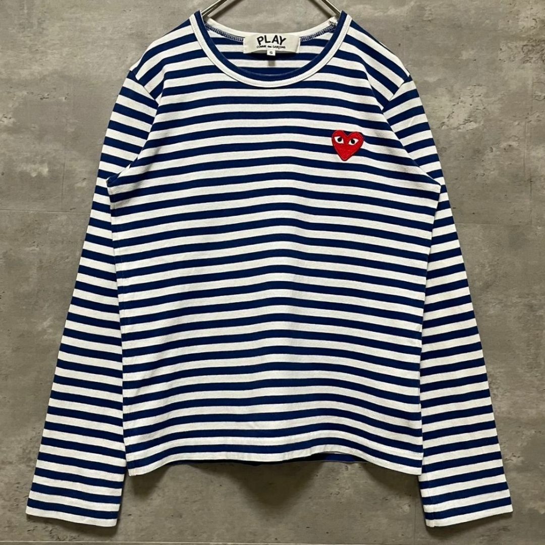 COMME des GARCONS - PLAY COMME des GARCONS ロンT ボーダー 青の通販