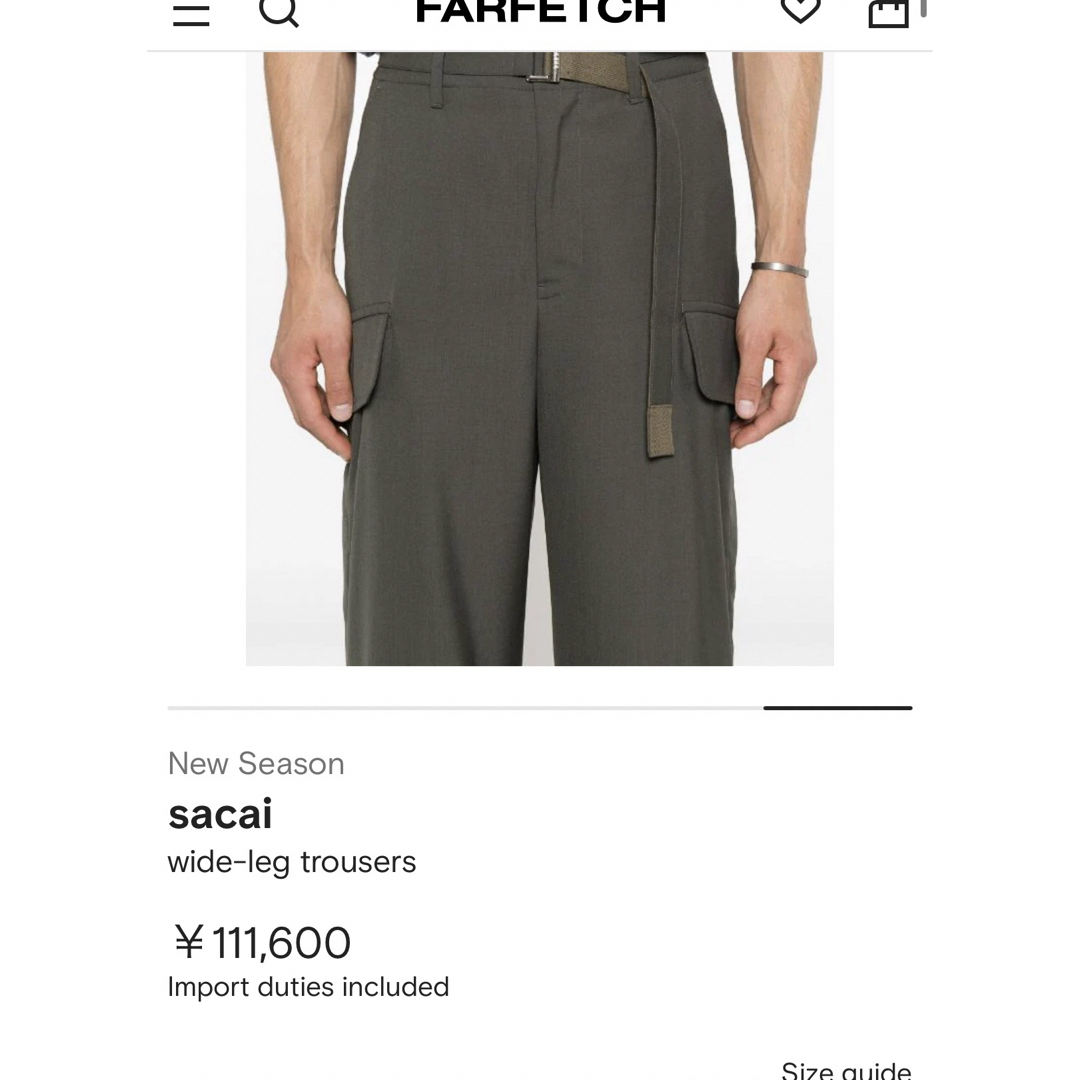 sacai - 新作 Sacai パンツの通販 by Best shop｜サカイならラクマ