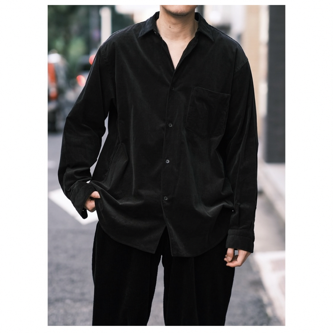 COMOLI - 【新品未使用】コーデュロイ コモリシャツ ブラック サイズ2