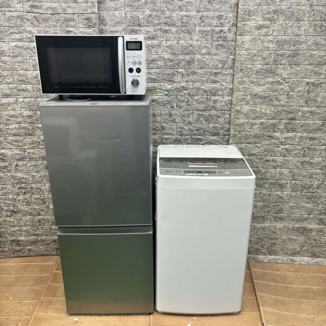 133取付無料！2022年製AQUA冷蔵庫 6kg洗濯機 フラット電子レンジ 133