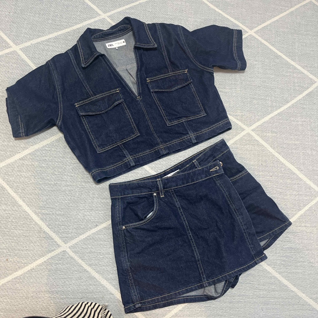 ZARA - ZARA デニムセットアップ の通販 by jom｜ザラならラクマ