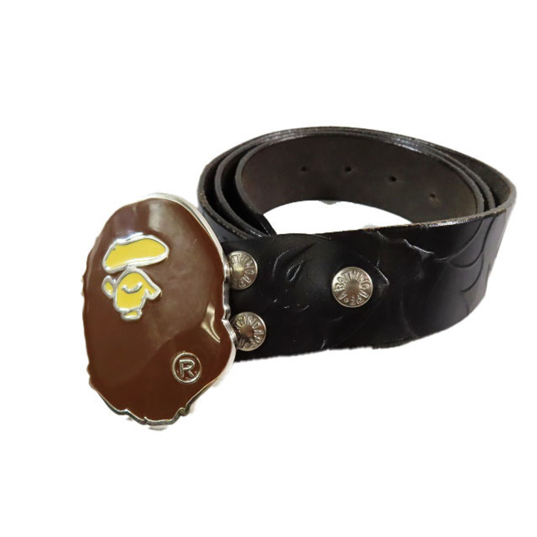 アベイシングエイプ A BATHING APE 猿ロゴ バックル ベルト レザー