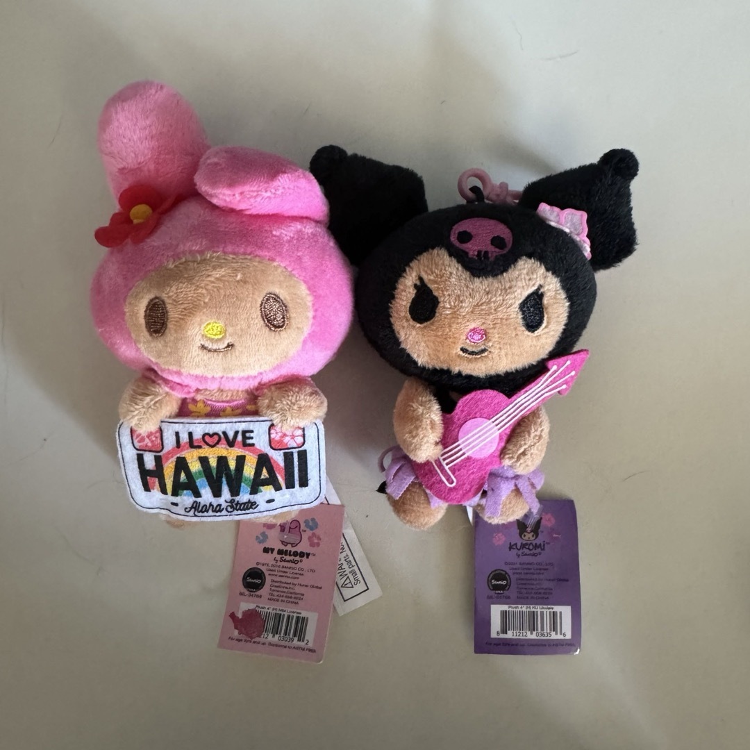 ハワイ限定 日焼け マイメロ＆クロミ キーホルダー ガングロキティ ABC