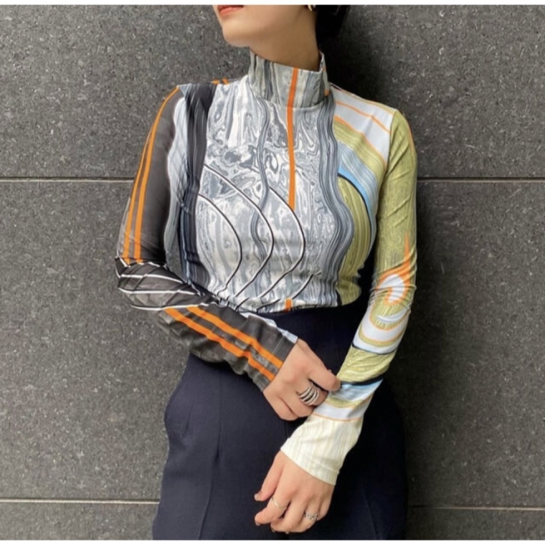 mame - mame kurogouchi marble print jersey topの通販 by ☺︎｜マメ