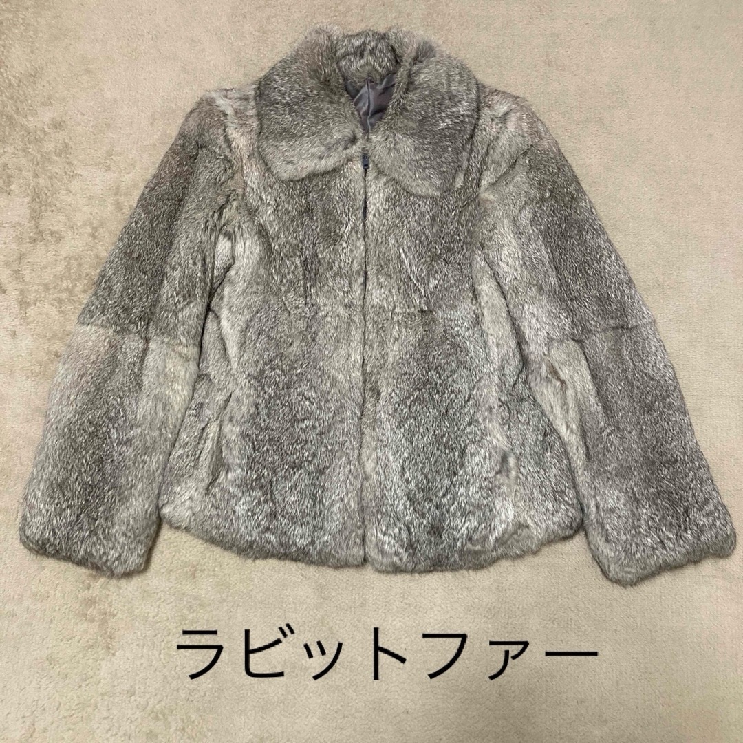 リアル ラビット ファー ジップアップ ジャケット Y2K 平成 ギャルの