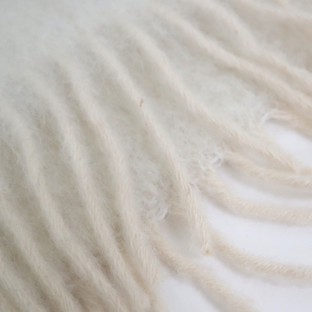 LOEWE - 【LOEWE】ロエベ モヘアマフラー ホワイト×ブラウン モヘア50