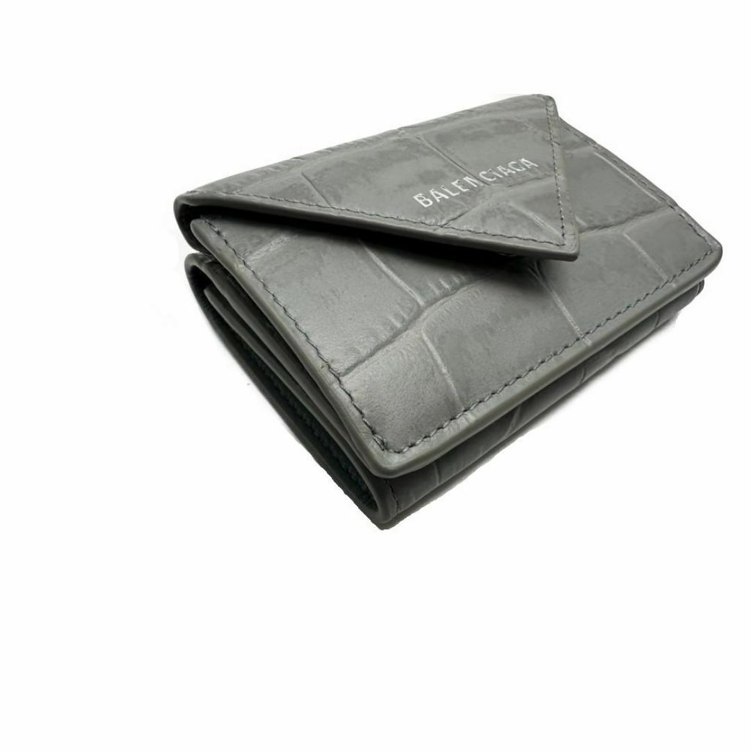 バレンシアガ長財布発送【希少】 ペーパー グレー レザー コンチネンタル