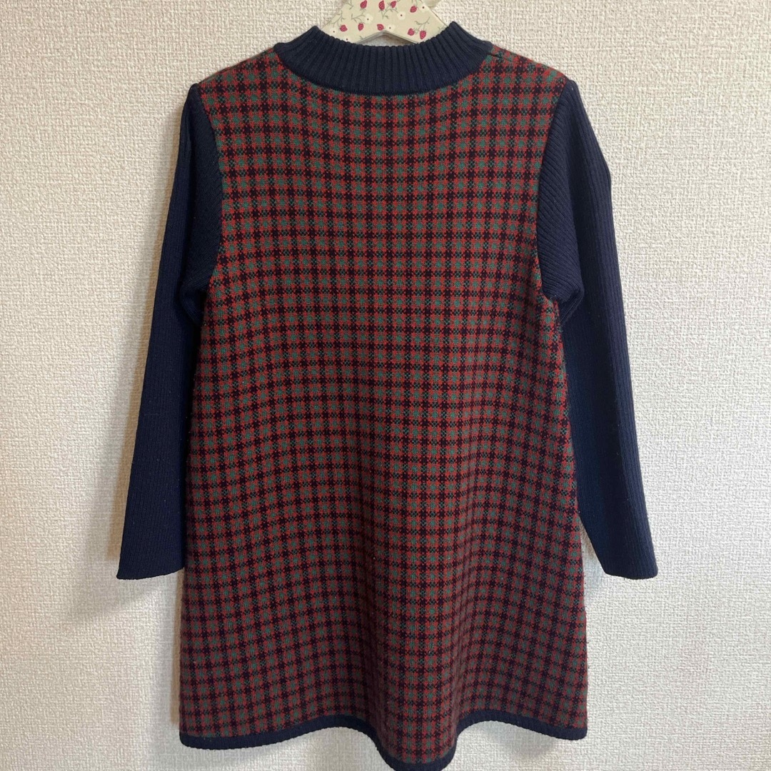 familiar - ファミリアチェック ニットワンピース 120の通販 by のりこ