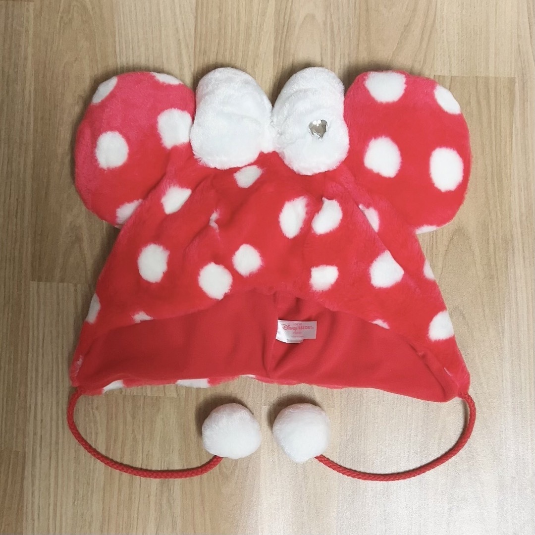 ディズニー ミニー ファンキャップ 赤 レッド ドット柄 ホワイトリボン