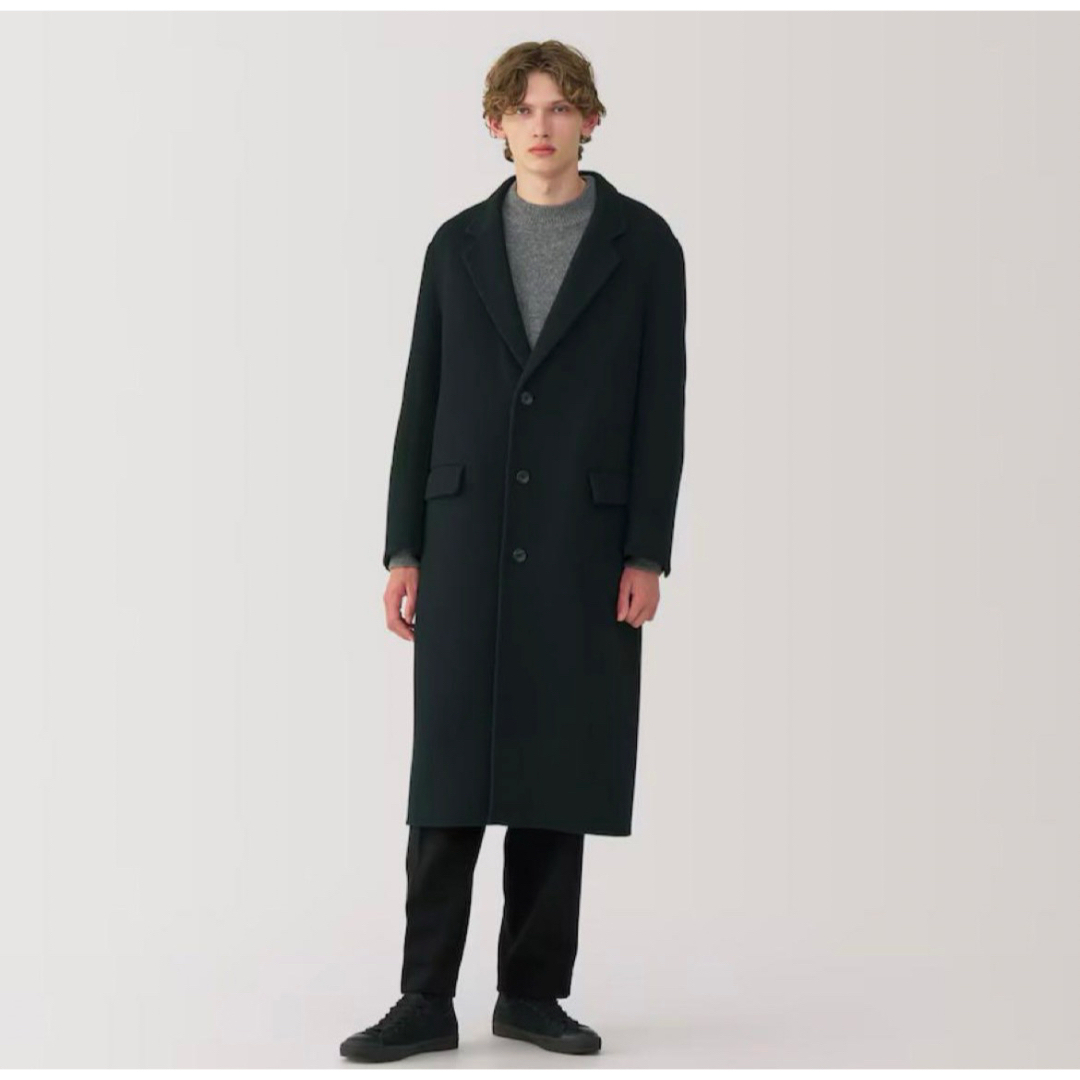 MUJI Labo カシミヤ混チェスターコート XL 黒 新品未使用の通販 by