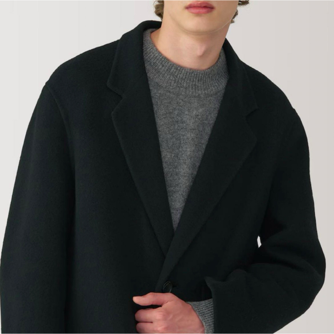 MUJI Labo カシミヤ混チェスターコート XL 黒 新品未使用の通販 by