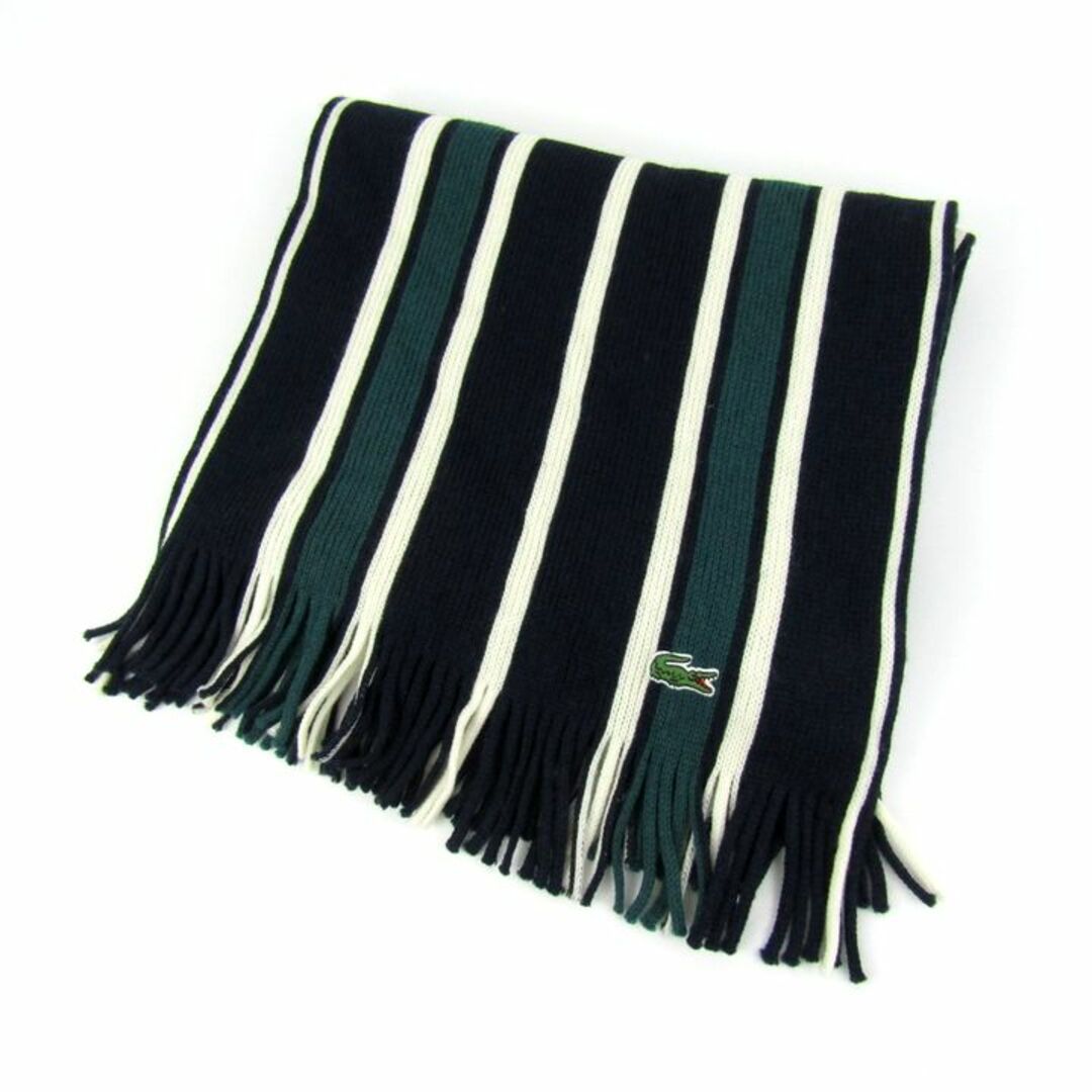 LACOSTE - ラコステ マフラー ストール ウール ストライプ ロゴ