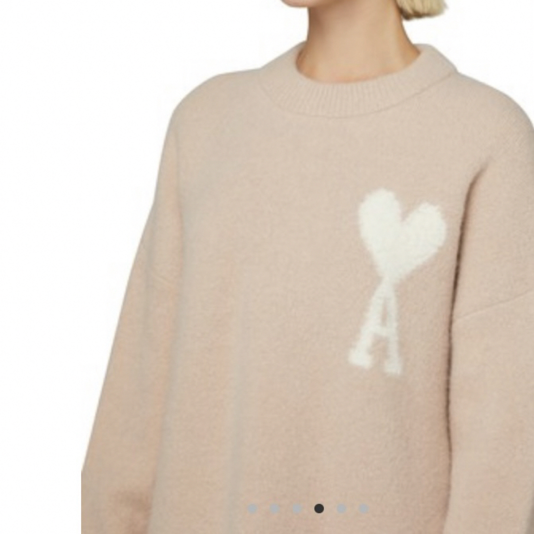 ami - AMI PARIS アミパリス セーター ピンク ベージュ 白 ハート ロゴ