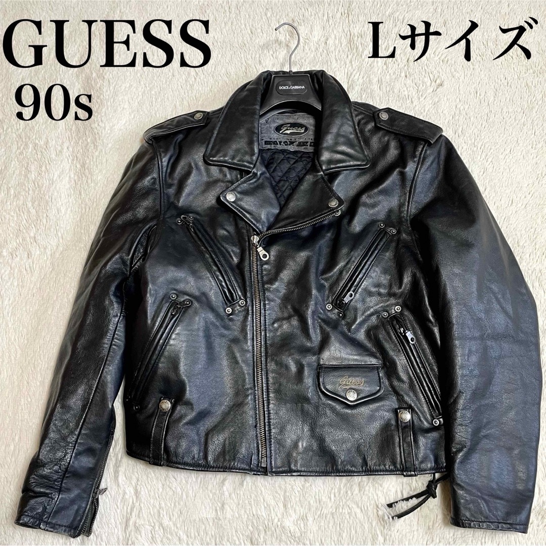 GUESS - 希少 GUESS ゲス 90s 本革 ダブルライダース レザージャケット