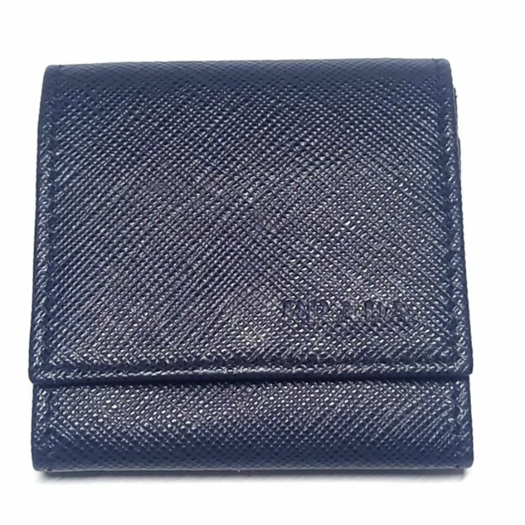 極美品】プラダ 2MC021 ケース 小銭入れ ネイビー グリーン IC 美品