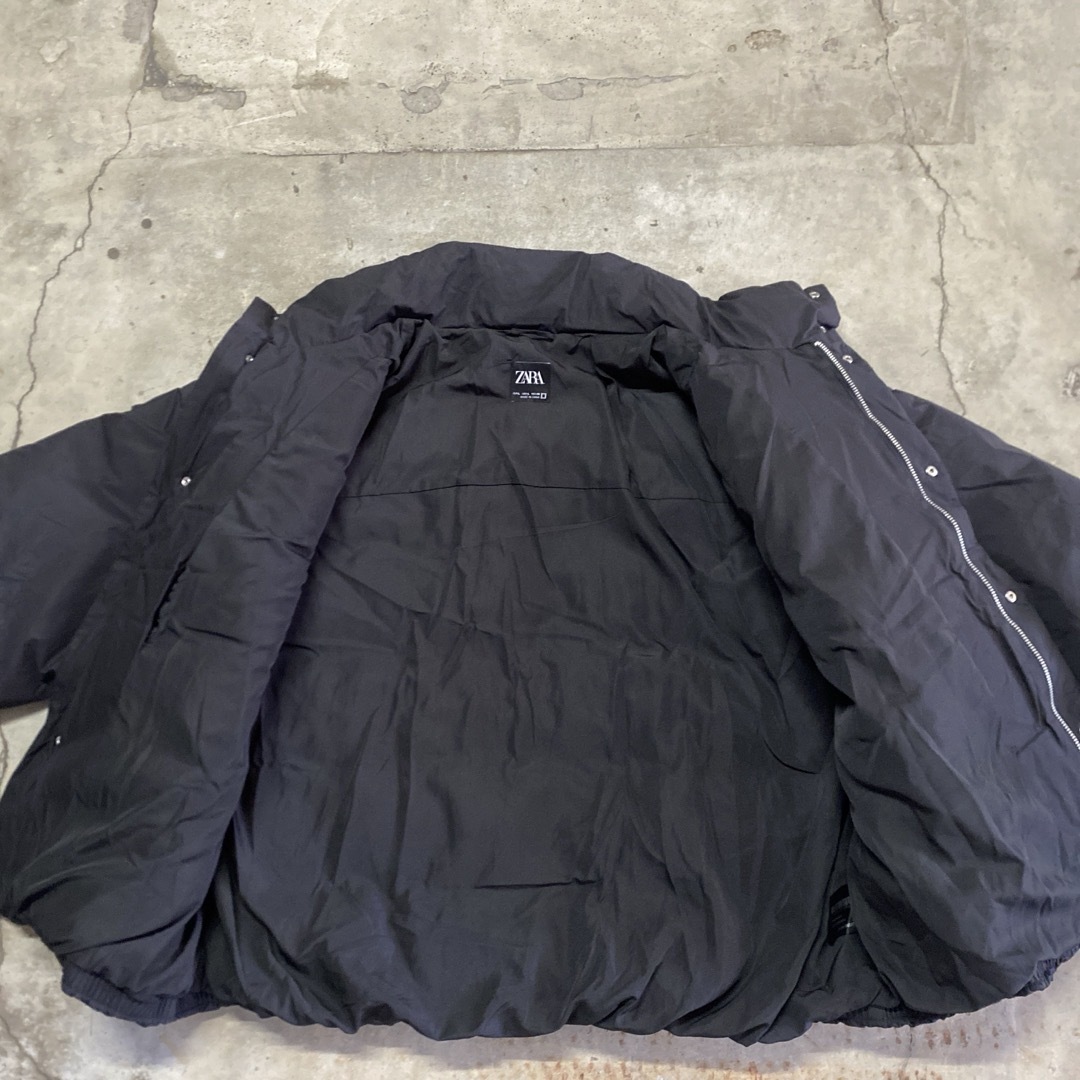ZARA - ZARA クロップド パフジャケット ダウンジャケット 黒の通販 by