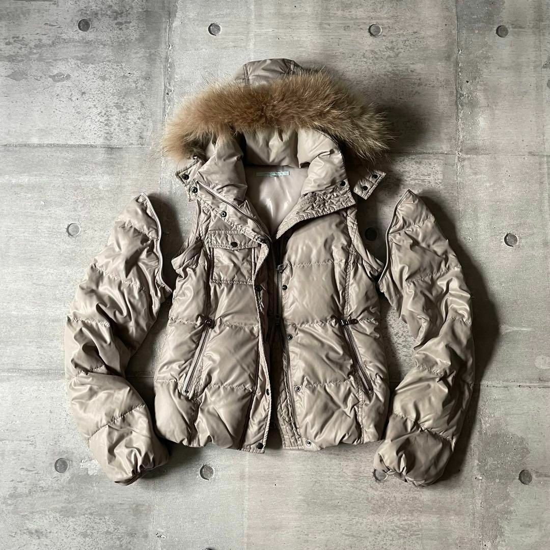 00s Y2K グランジ ファーダウンジャケット 短丈 お兄系 平成 - ファー