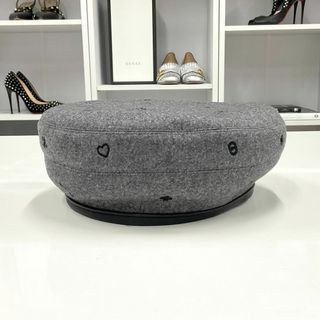 HERMES - 9813 エルメス カシミヤ ベレー帽 帽子 刺繍 グレーの通販 by