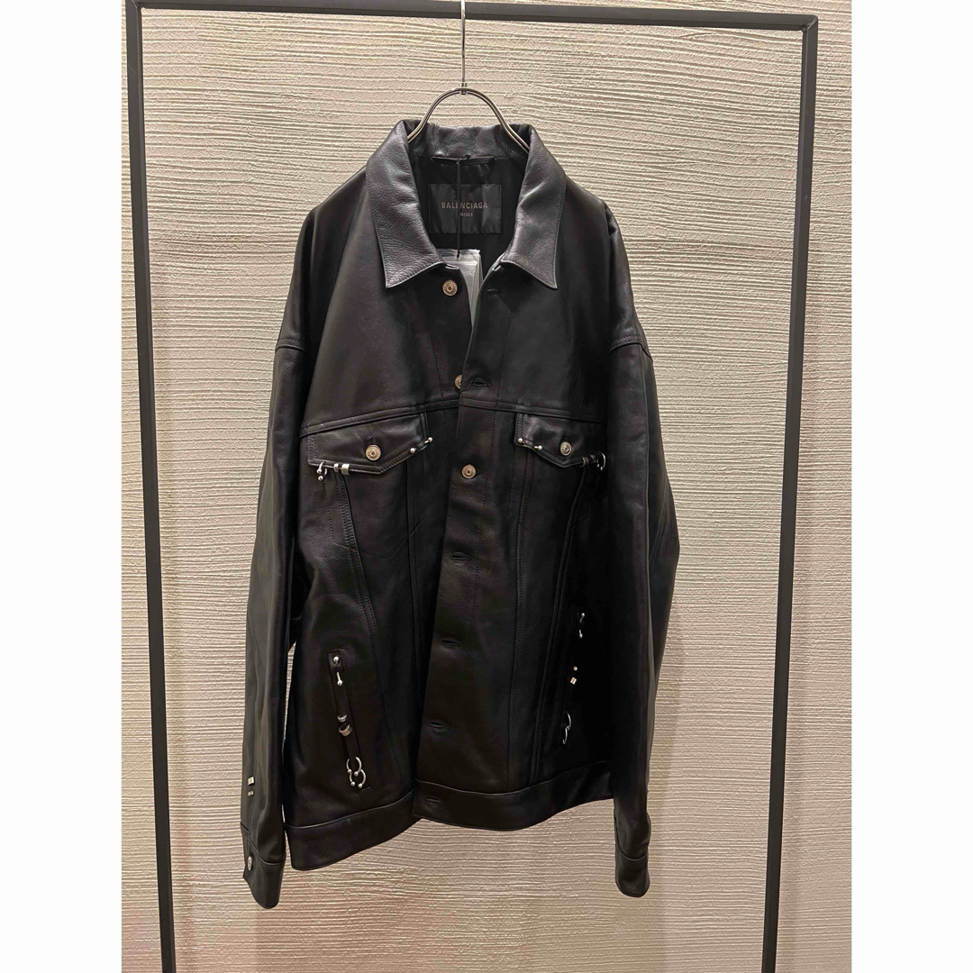 BALENCIAGA - balenciaga pierced jacket レザー ジャケット ピアスの