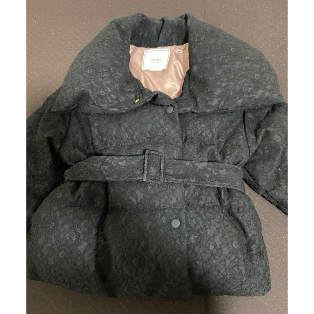 Her lip to - Herlipto Lace shell belted down jacket Sの通販 by