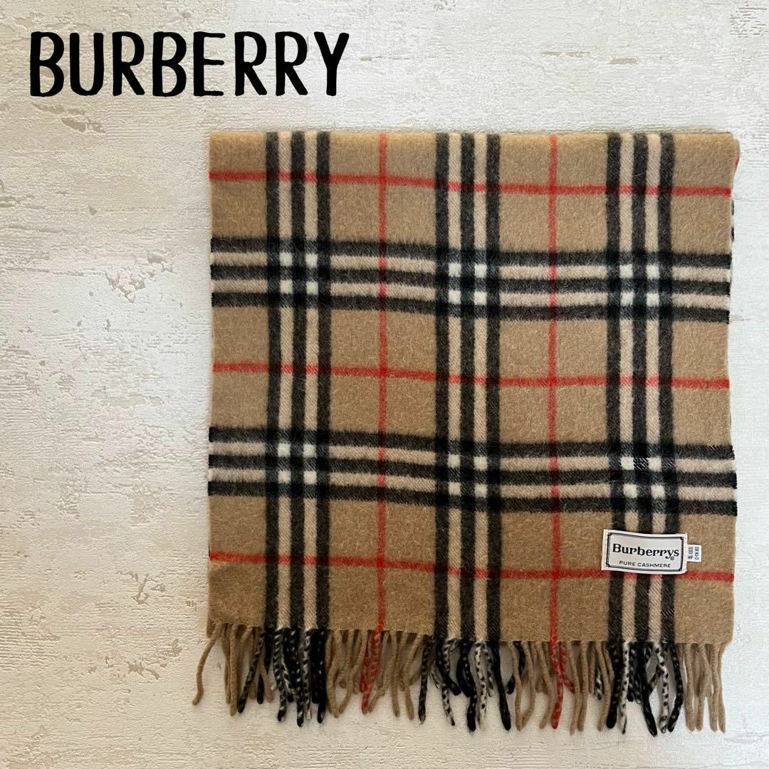 BURBERRY - Burberry カシミヤ マフラー ノバチェック柄べージュの通販