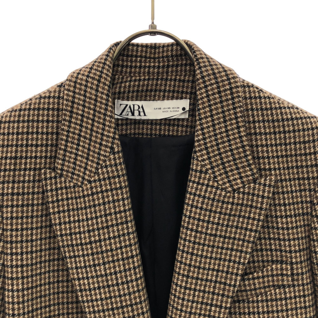 ZARA - ザラ ウールブレンド 千鳥格子 テーラードジャケット XS