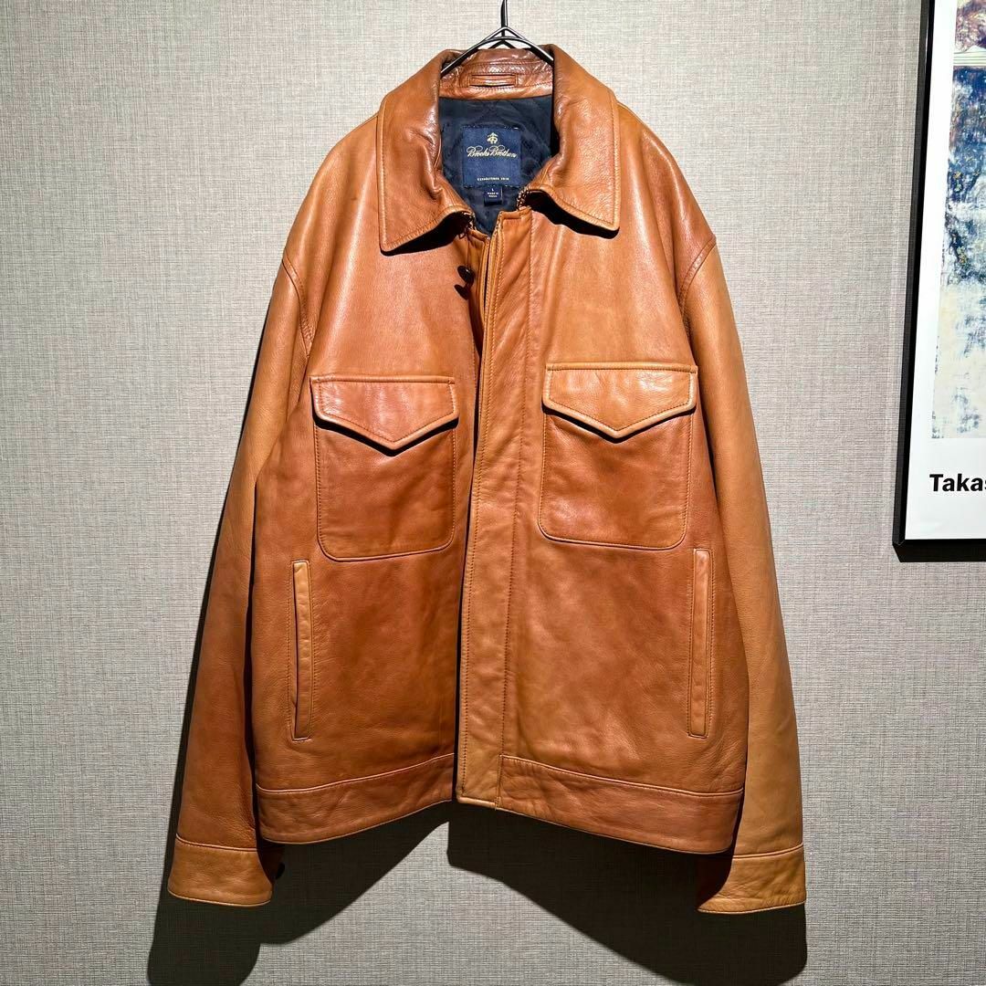 Brooks Brothers - brooks brothers ラムレザー トラッカージャケット