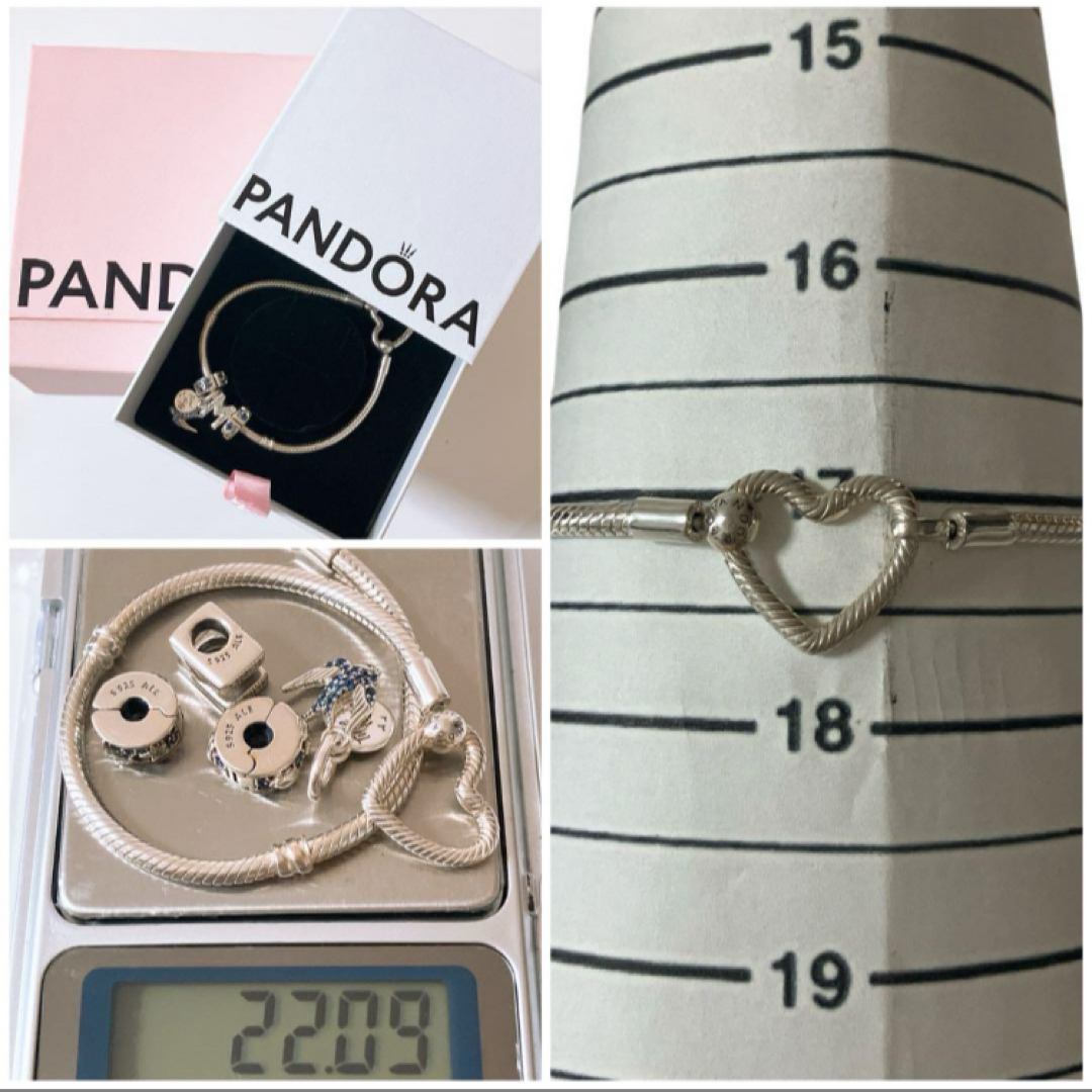 PANDORA - パンドラ ハート ブレスレット SILVER 925 チャーム