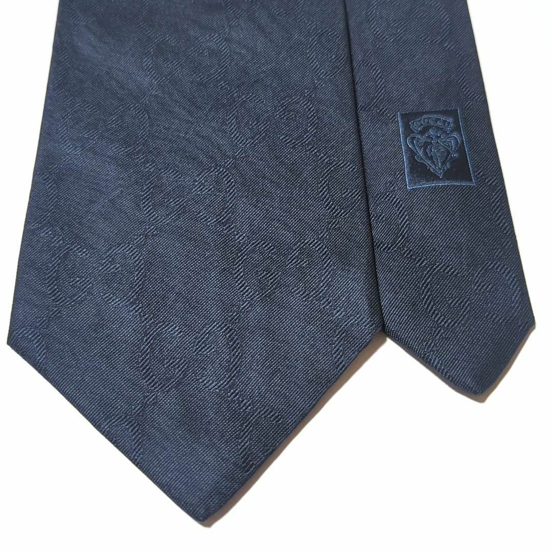 GUCCI - 美品 グッチ ネクタイ デカロゴ GGチェーン 無地調 ハイ