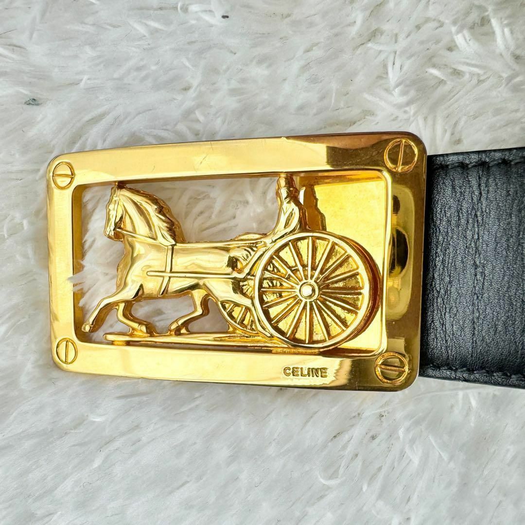 CELINE - 【美品】CELINE セリーヌ ベルト リバーシブル 馬車金具