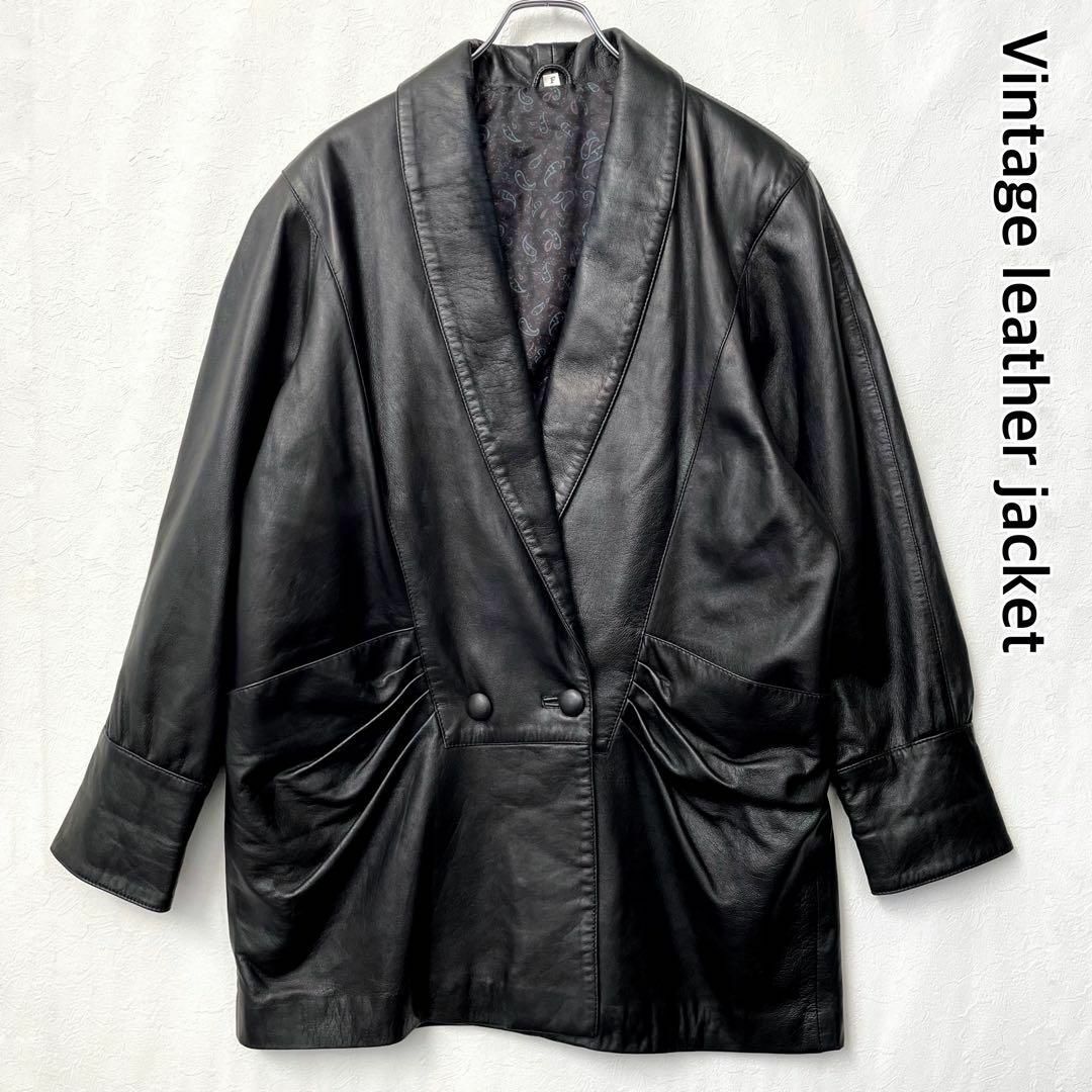VINTAGE - 90s ヴィンテージ レザージャケット ダブル 本革 裏地