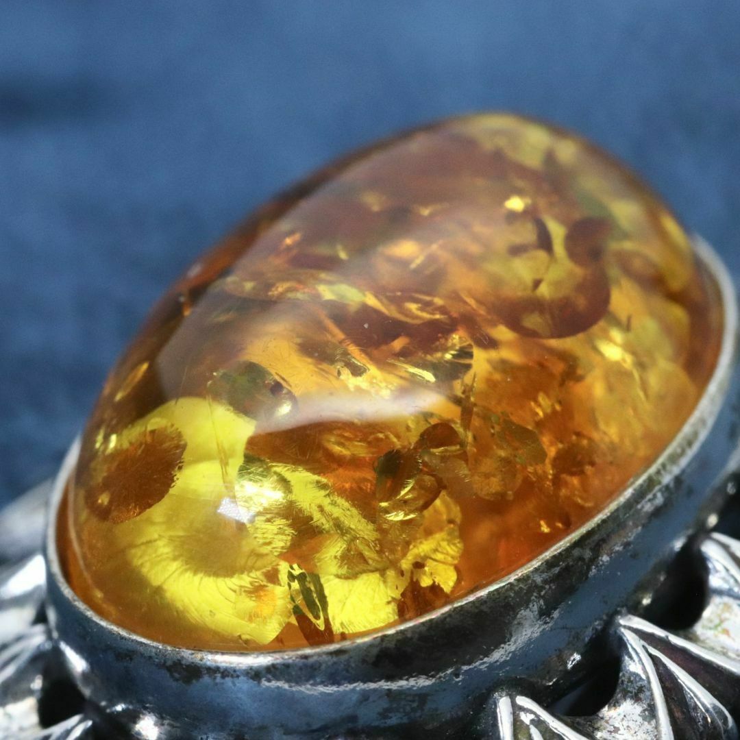 ヴィンテージ アンバー 琥珀 ブローチ シルバー925/24-2157Sの通販 by