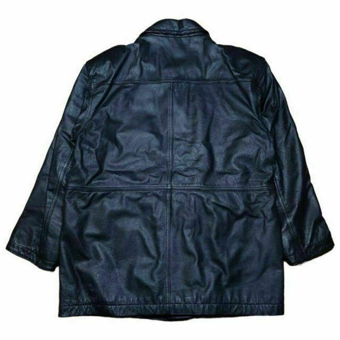 古着 レザーコート 菅田将暉 牛革 カーコート 革ジャン カウレザー 黒