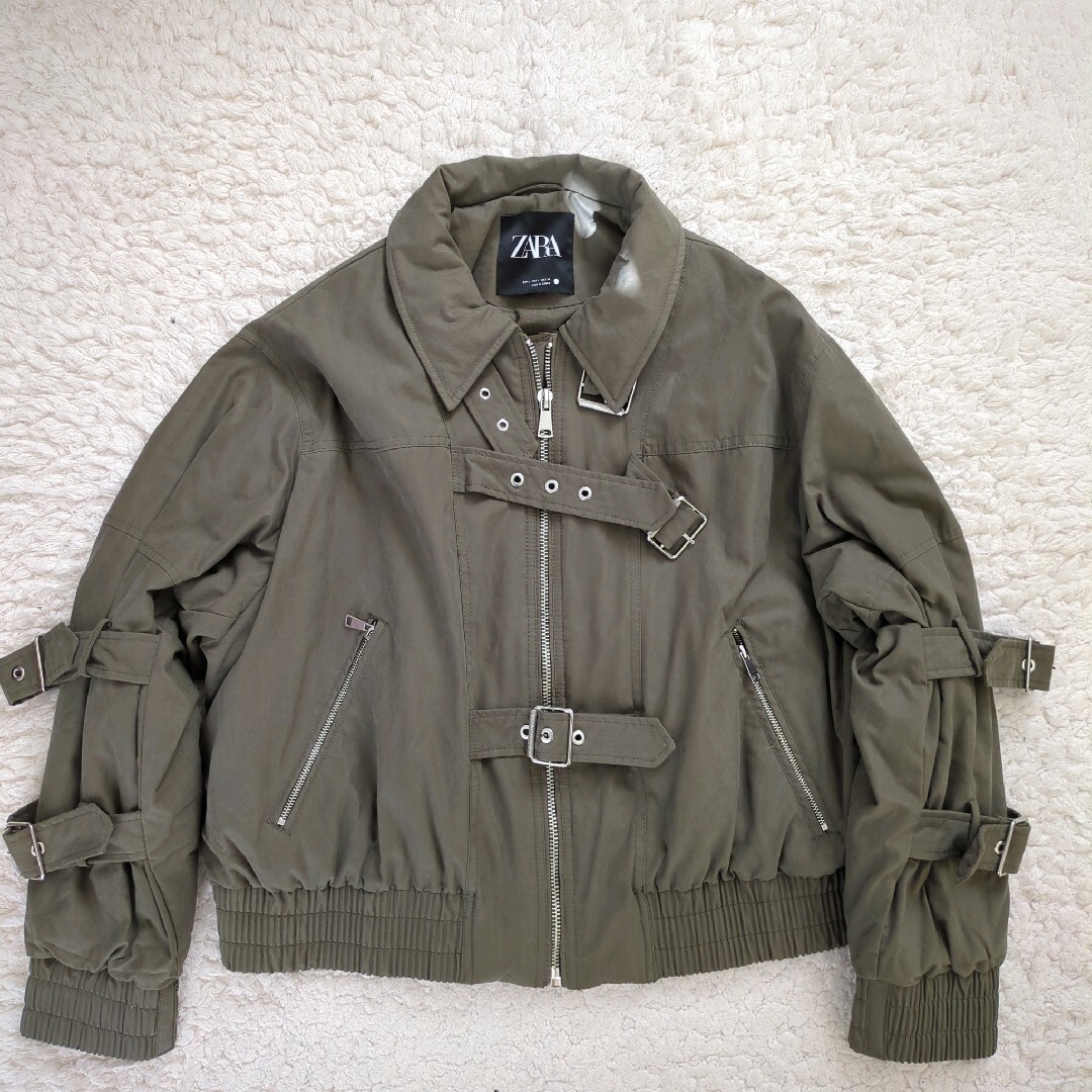 ZARA - 美品 ZARA ZW COLLECTION タブ付きボンバージャケット Lサイズ