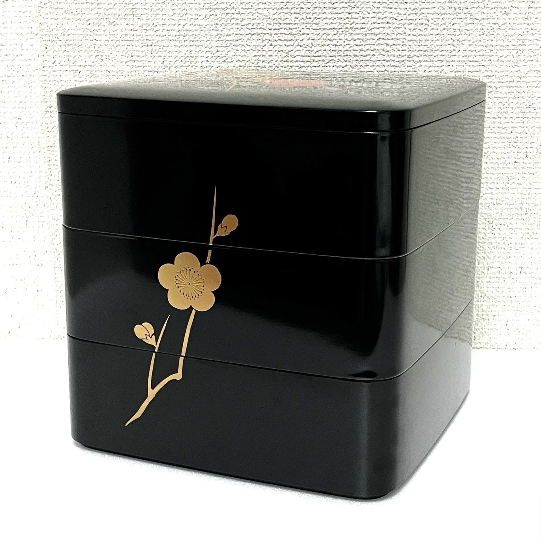 漆器 会津塗 三段 重箱 枝梅 雅匠 黒の通販 by k-mix's shop｜ラクマ