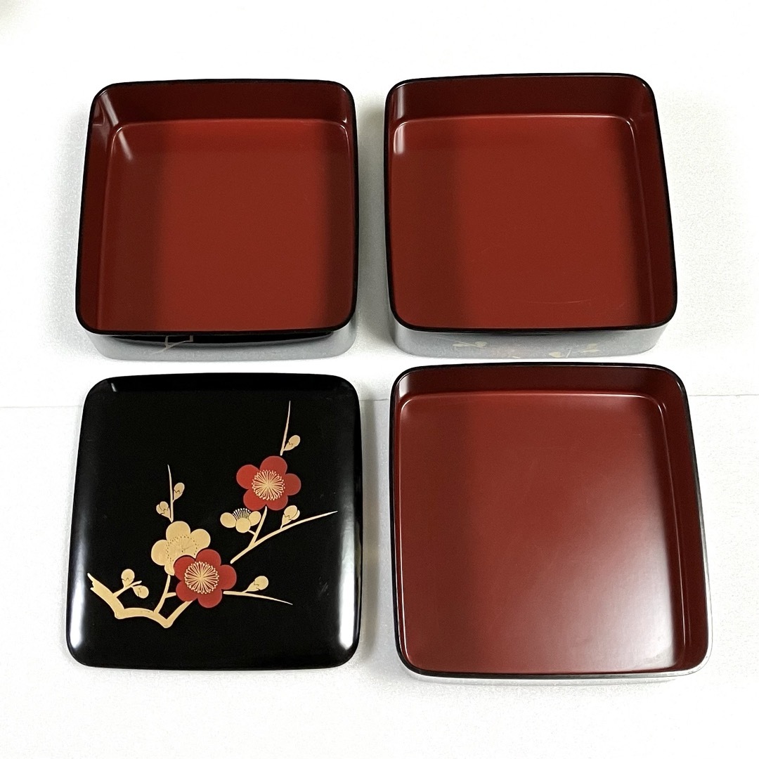 漆器 会津塗 三段 重箱 枝梅 雅匠 黒の通販 by k-mix's shop｜ラクマ