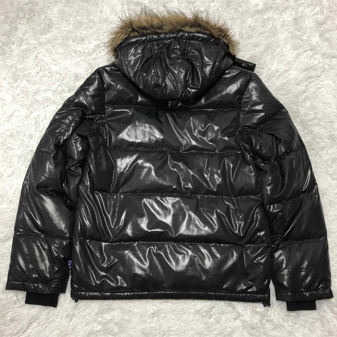 Y2K ファーダウンジャケット 光沢 グランジ お兄系 平成 黒の通販 by