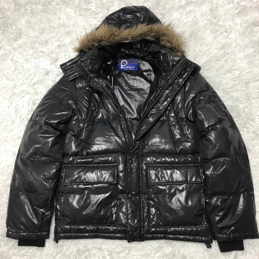 Y2K ファーダウンジャケット 光沢 グランジ お兄系 平成 黒の通販 by