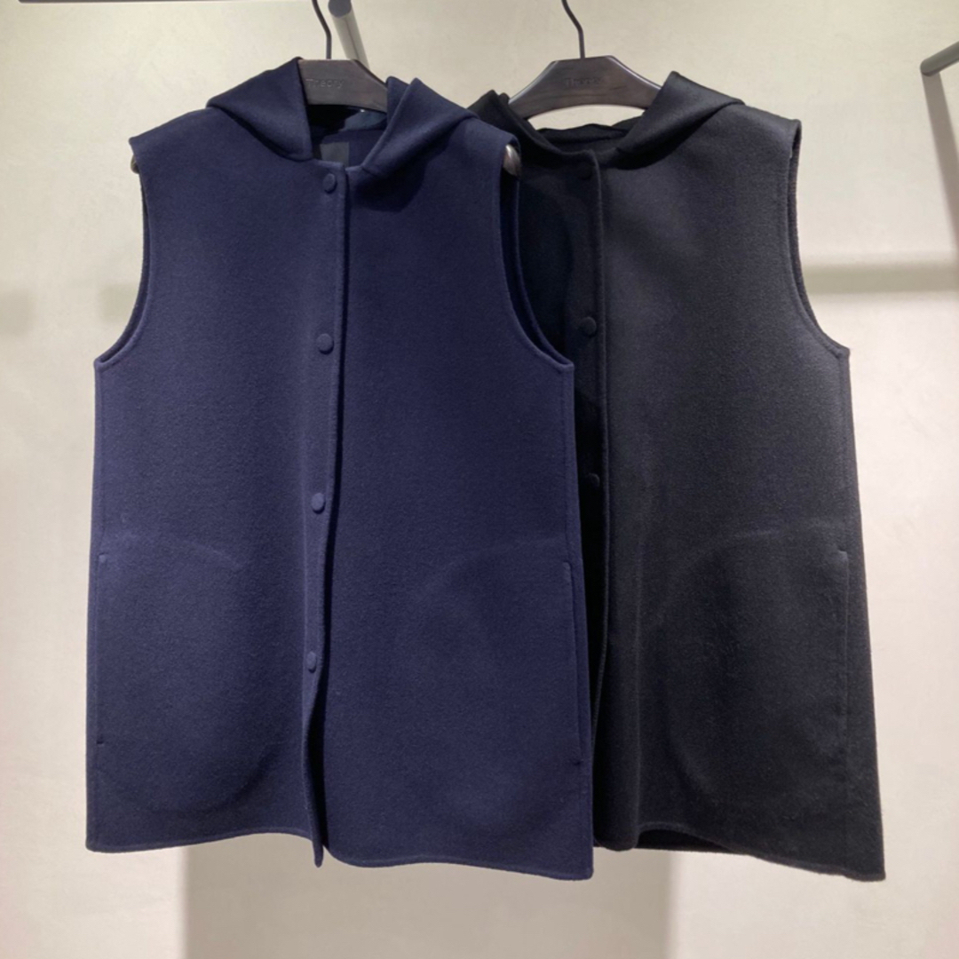 Theory - theory 23AW カシミヤ混ダブルフェイス素材 フード付きベスト