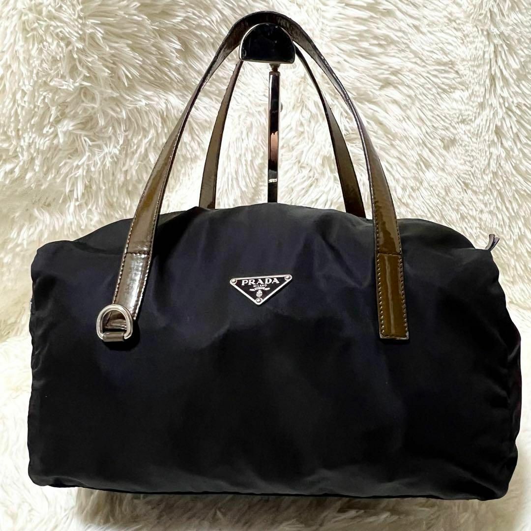 PRADA プラダ ボストンバッグ ナイロン 2way 三角ロゴ 黒 白タグあり