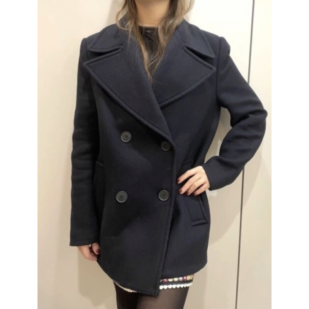 ZARA - 新品 ZARA ウール混紡ダブルブレスト仕様コート Lサイズの通販