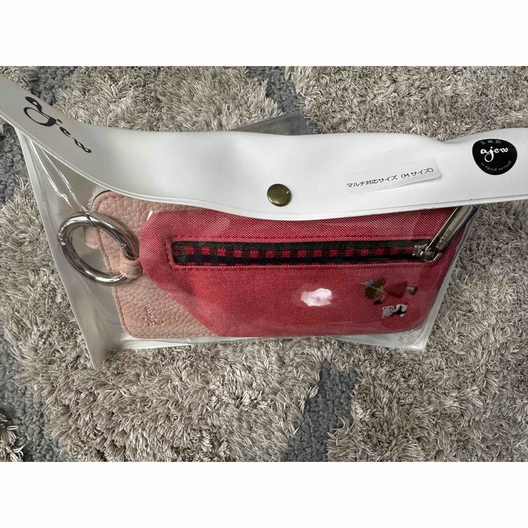 ファミリアスマホケース familiar×ajew マルチ対応サイズM ピンク