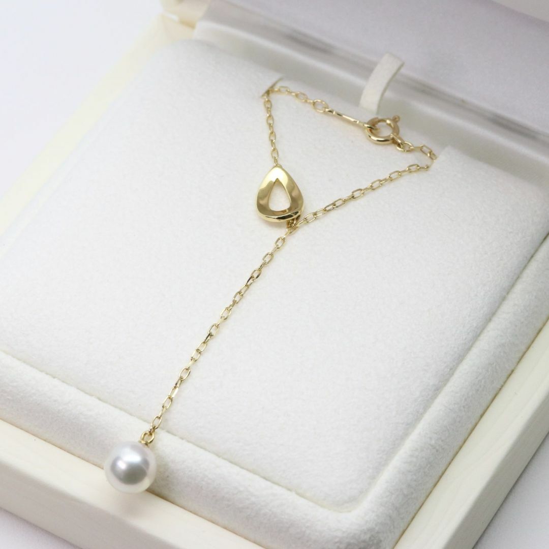 MIKIMOTO - 美品 ミキモト K18 Y字 ドロップ パール ネックレス/24