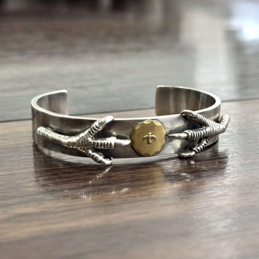 90s goro's ゴローズ平打ちバングル - とし】ゴローズ goro's 金ツメ付